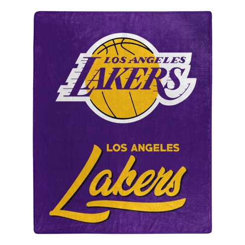 Los Angeles Lakers Signature Raschel Throw Blanket