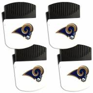 Los Angeles Rams 4 Pack Chip Clip Magnet with Bottle Opener