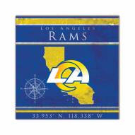 Los Angeles Rams Coordinates 10" x 10" Sign