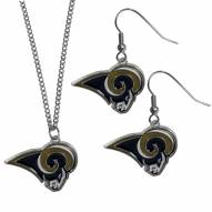 Los Angeles Rams Dangle Earrings & Chain Necklace Set