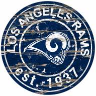 Los Angeles Rams Distressed Round Sign