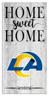Los Angeles Rams Home Sweet Home Whitewashed 6" x 12" Sign