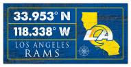 Los Angeles Rams Horizontal Coordinate 6" x 12" Sign