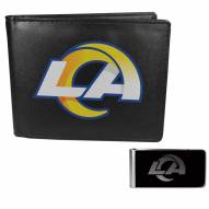 Los Angeles Rams Leather Bi-fold Wallet & Black Money Clip