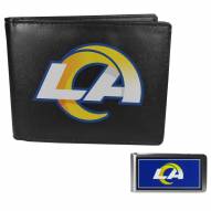 Los Angeles Rams Leather Bi-fold Wallet & Color Money Clip