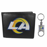 Los Angeles Rams Leather Bi-fold Wallet & Valet Key Chain