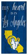 Los Angeles Rams My Heart State 6" x 12" Sign