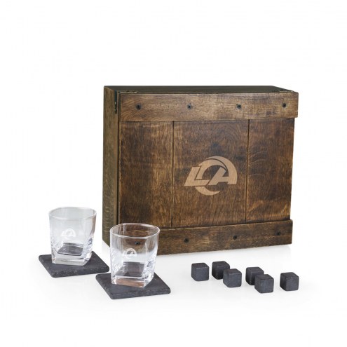 Los Angeles Rams Oak Whiskey Box Gift Set