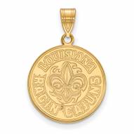 Louisiana Lafayette Ragin' Cajuns Sterling Silver Gold Plated Large Pendant