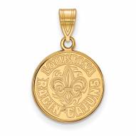 Louisiana Lafayette Ragin' Cajuns Sterling Silver Gold Plated Medium Pendant