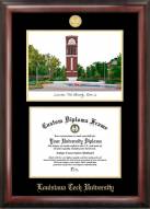 Louisiana Tech Bulldogs Gold Embossed Diploma Frame with Campus Images Lithograph