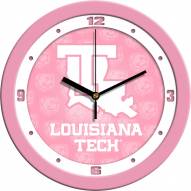 Louisiana Tech Bulldogs Pink Wall Clock