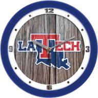 Louisiana Tech Bulldogs Weathered Wood Wall Clock