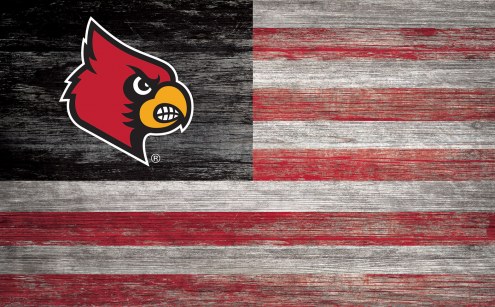 Louisville Cardinals 11&quot; x 19&quot; Distressed Flag Sign