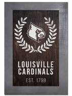 Louisville Cardinals 11" x 19" Laurel Wreath Framed Sign