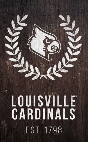 Louisville Cardinals 11&quot; x 19&quot; Laurel Wreath Sign
