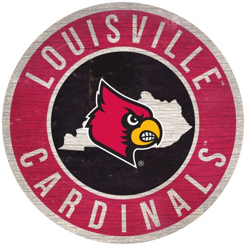 Louisville Cardinals 12&quot; Circle with State Sign