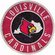 Louisville Cardinals 12" Circle with State Sign
