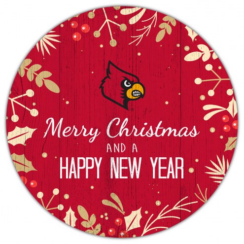 Louisville Cardinals 12&quot; Merry Christmas & Happy New Year Sign