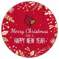 Louisville Cardinals 12" Merry Christmas & Happy New Year Sign
