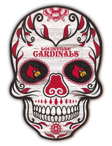 Louisville Cardinals 12&quot; Sugar Skull Sign