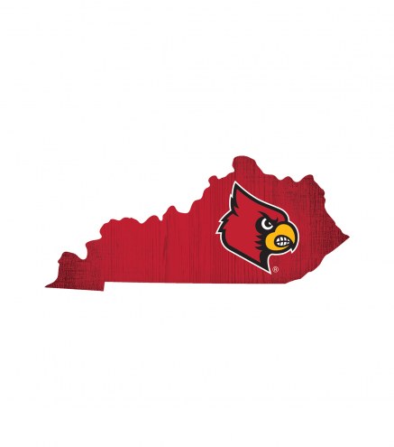 Louisville Cardinals 12&quot; Team Color Logo State Sign