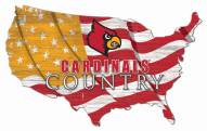Louisville Cardinals 15" USA Flag Cutout Sign