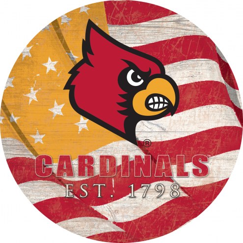 Louisville Cardinals 24&quot; Team Color Flag Circle Sign