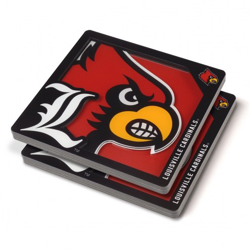 Louisville Cardinals 3D Logo Series Coasters Set