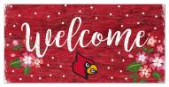 Louisville Cardinals 6" x 12" Floral Welcome Sign