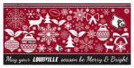 Louisville Cardinals 6" x 12" Merry & Bright Sign