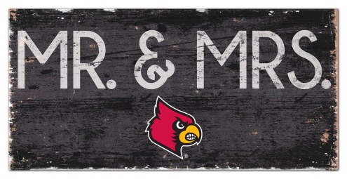 Louisville Cardinals 6&quot; x 12&quot; Mr. & Mrs. Sign