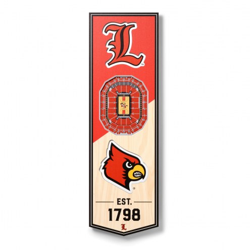 Louisville Cardinals 6&quot; x 19&quot; 3D Stadium Banner Wall Art