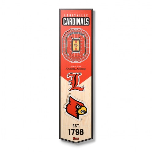Louisville Cardinals 8&quot; x 32&quot; 3D Stadium Banner Wall Art