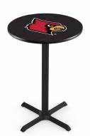 Louisville Cardinals Black Wrinkle Bar Table with Cross Base