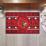Louisville Cardinals Christmas Sweater Starter Rug
