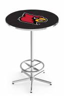 Louisville Cardinals Chrome Bar Table with Foot Ring