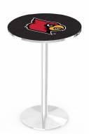 Louisville Cardinals Chrome Pub Table with Round Base