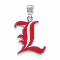 Louisville Cardinals Sterling Silver Large Enameled Pendant