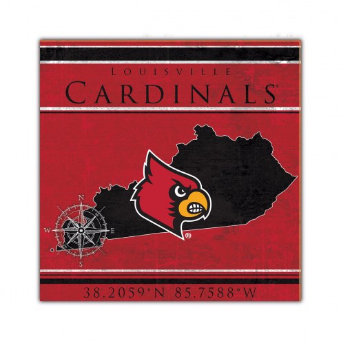 Louisville Cardinals Coordinates 10&quot; x 10&quot; Sign
