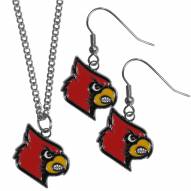 Louisville Cardinals Dangle Earrings & Chain Necklace Set