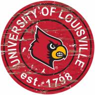 Louisville Cardinals Distressed Round Sign