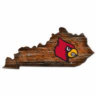 Louisville Cardinals Distressed State with Logo Sign