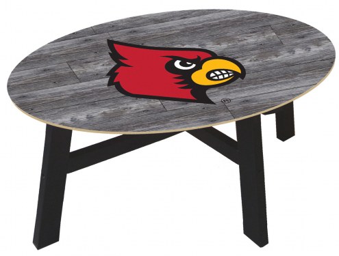 Louisville Cardinals Distressed Wood Coffee Table