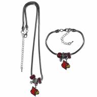 Louisville Cardinals Euro Bead Necklace & Bracelet Set