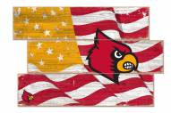 Louisville Cardinals Flag 3 Plank Sign