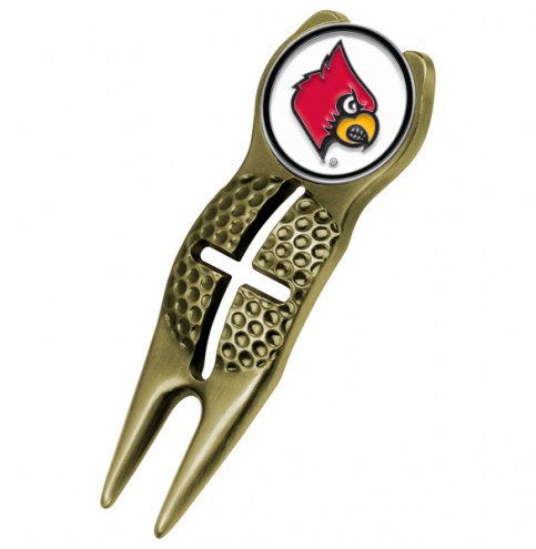 Louisville Cardinals Gold Crosshairs Divot Tool