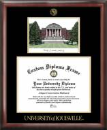 Louisville Cardinals Gold Embossed Diploma Frame with Campus Images Lithograph