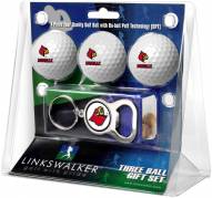 Louisville Cardinals Golf Ball Gift Pack with Key Chain