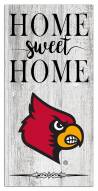 Louisville Cardinals Home Sweet Home Whitewashed 6" x 12" Sign